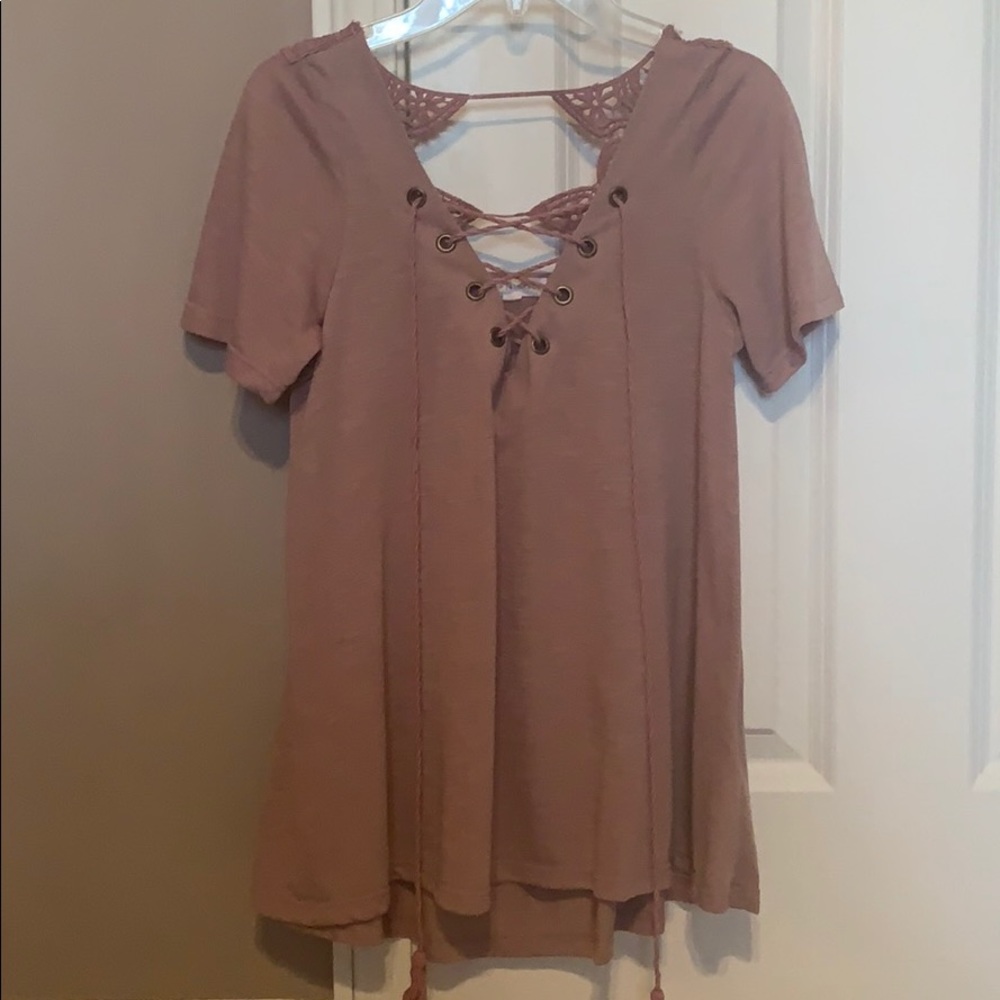 Cross tie blouse